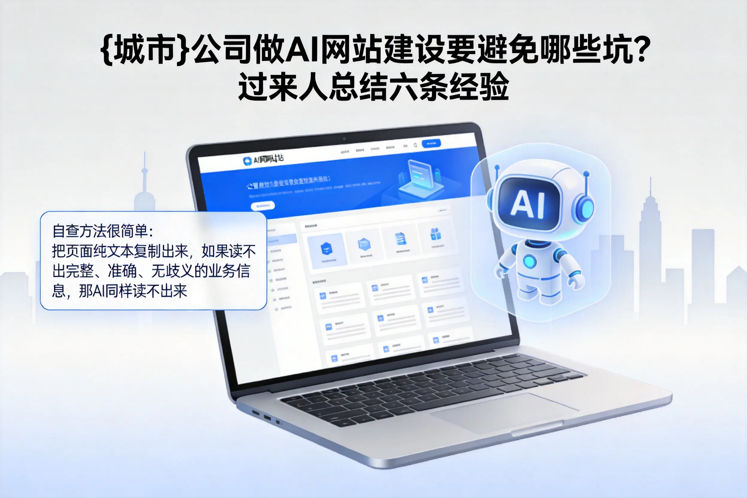 天津公司做AI网站建设要避免哪些坑？过来人总结六条经验