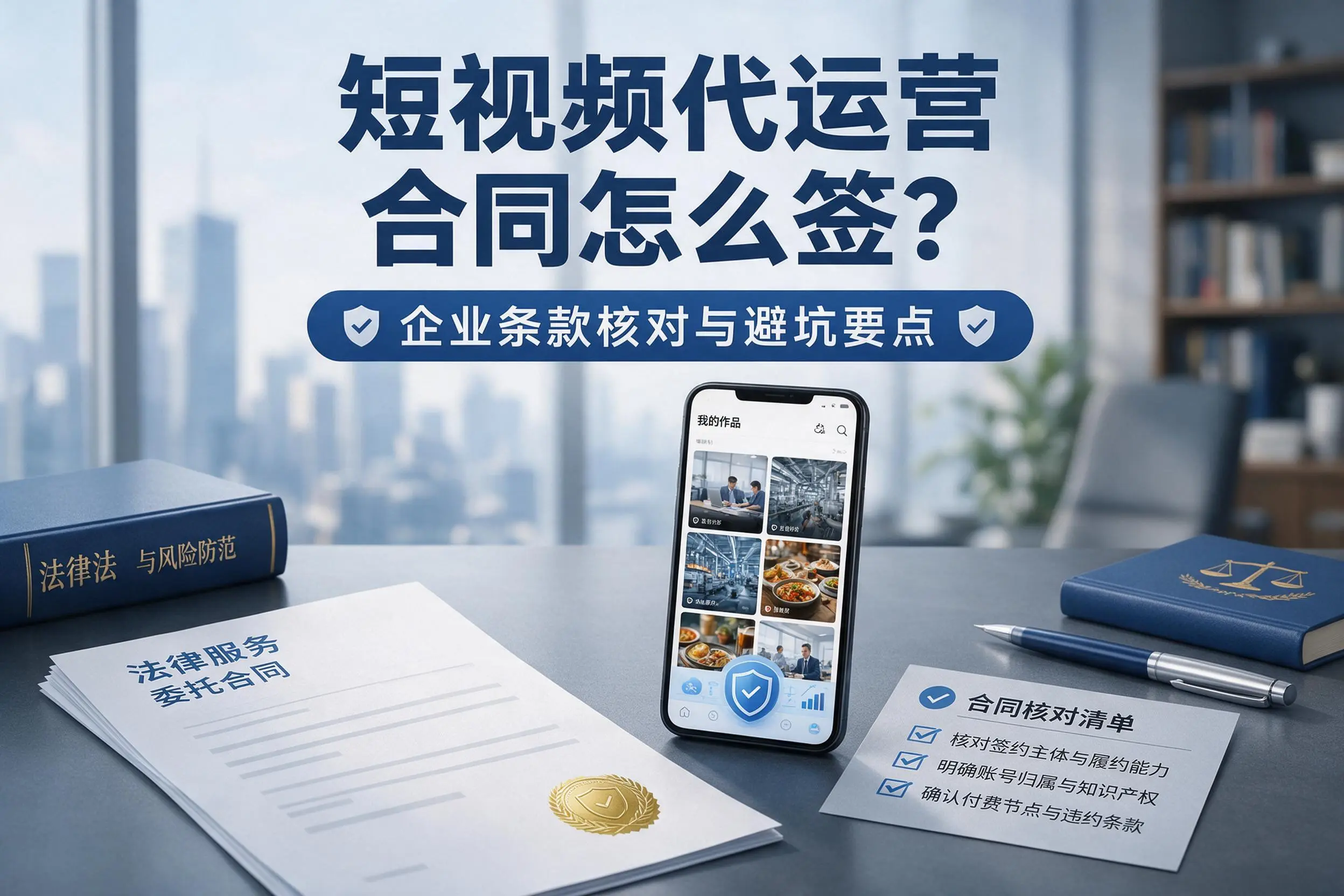 短视频代运营合同怎么签?天津企业条款核对与避坑要点