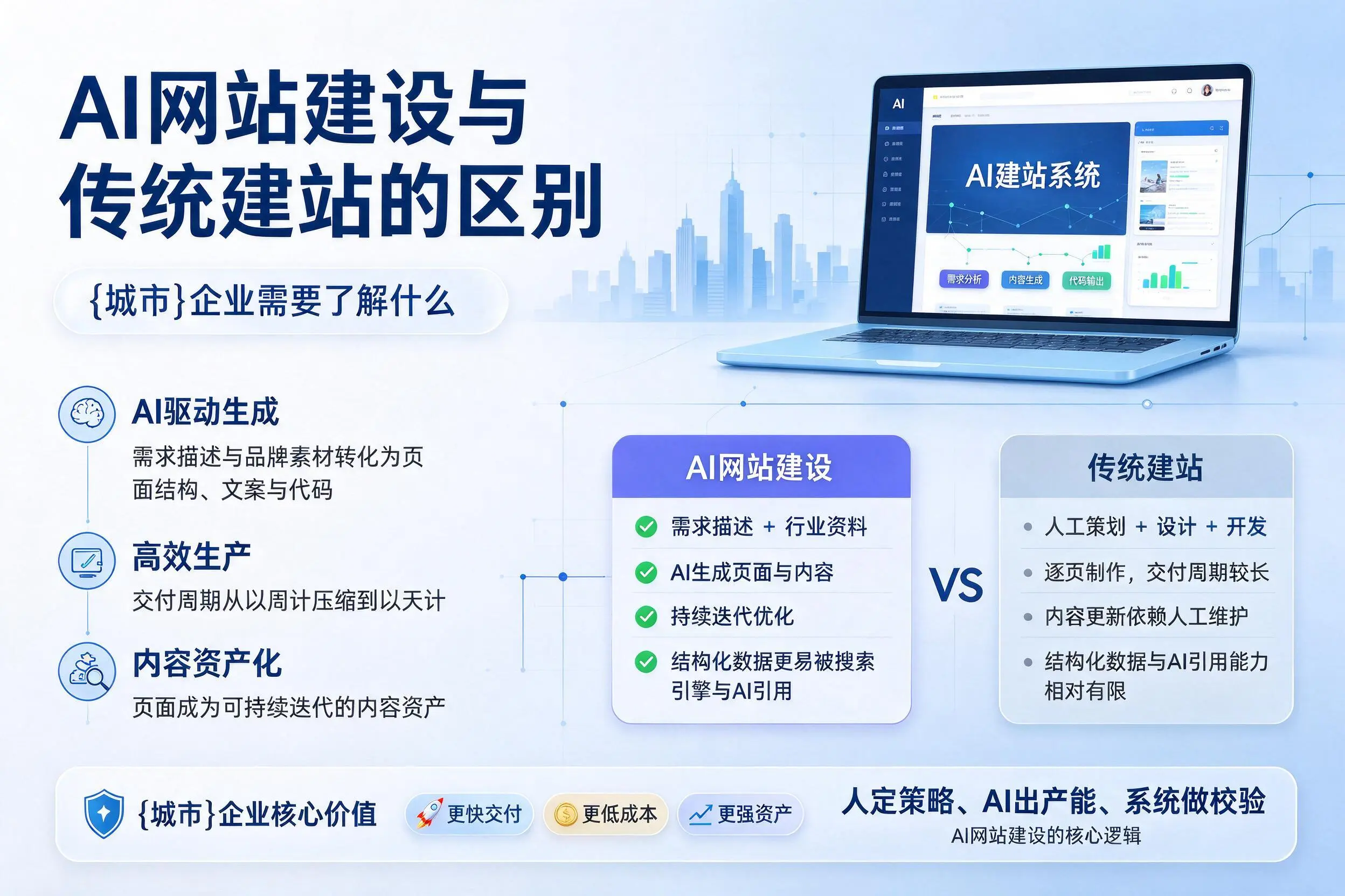 AI网站建设与传统建站的区别，天津企业需要了解什么