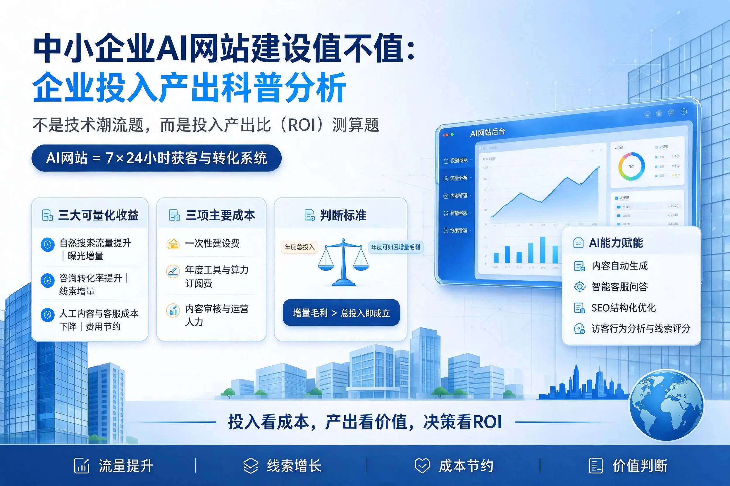中小企业AI网站建设值不值：天津企业投入产出科普分析