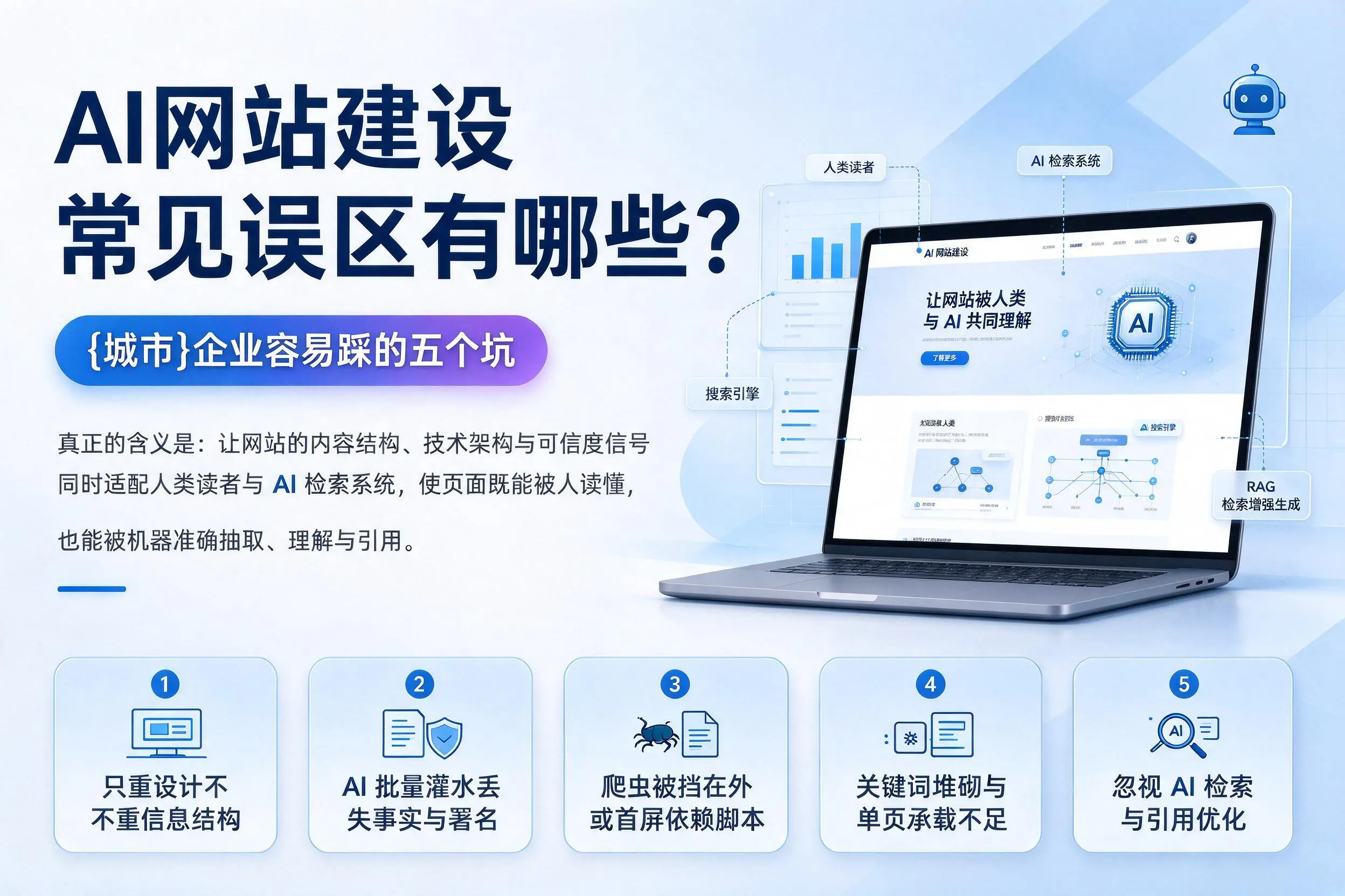 AI网站建设常见误区有哪些？天津企业容易踩的五个坑