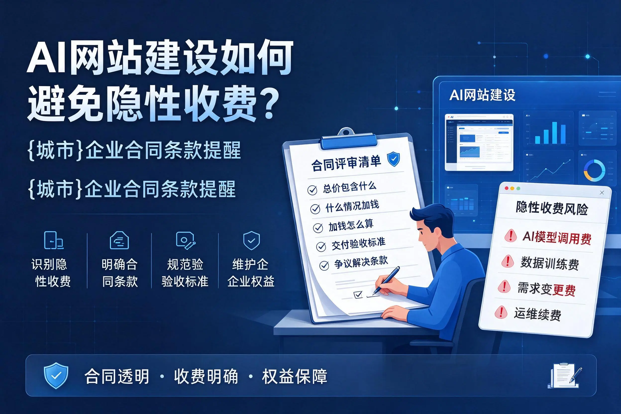 AI网站建设如何避免隐性收费?天津企业合同条款提醒